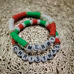Custom Clay Bead Christmas Bracelets